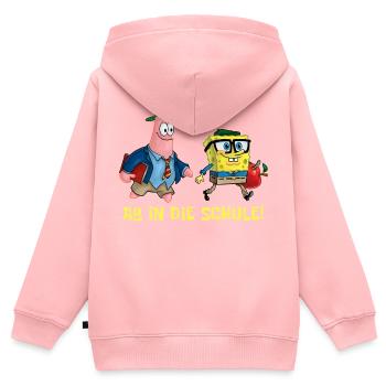 Spongebob Schwammkopf Mit Patrick Ab In Die Schule - Kinder Premium Organic Zip Hoodie - Rosa - Hinten - AI Model Kid Female (0cm)
