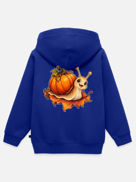 Kürbisschnecke - Kinder Premium Organic Zip Hoodie - Royalblau