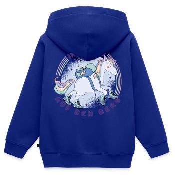 Einhorn - Im Galopp auf den Berg -Wandern mit Kids - Kinder Premium Organic Zip Hoodie - Royalblau - Hinten - AI Model Kid Male (0cm)