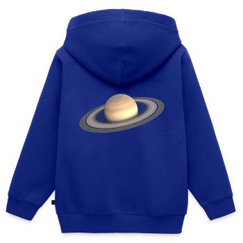 Saturn 3D - Kinder Premium Organic Zip Hoodie - Royalblau - Hinten - AI Model Kid Male (0cm)