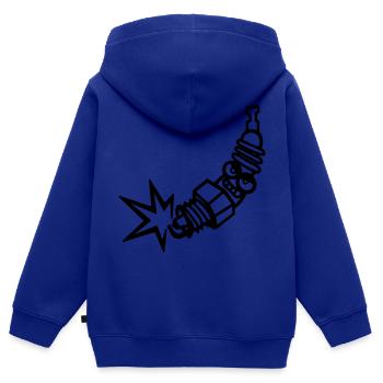Spark plug (individual color change) - Kids Premium Organic Zip-up Hoodie - royal blue - Back - AI Model Kid Male (0cm)