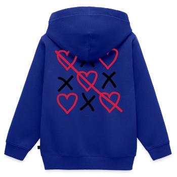 L’amour gagne - Sweat Premium à capuche zippé enfant bio - bleu roi - Dos - AI Model Kid Male (0cm)