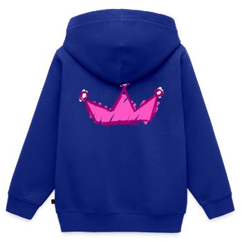 Krone - Kinder Premium Organic Zip Hoodie - Royalblau - Hinten - AI Model Kid Male (0cm)