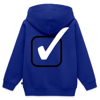 hook symbol - Kids Premium Organic Zip-up Hoodie - royal blue - Back - AI Model Kid Male (0cm)