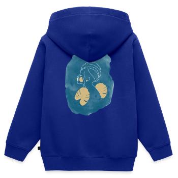 Frau mit Turban Line Art - Kinder Premium Organic Zip Hoodie - Royalblau - Hinten - AI Model Kid Male (0cm)