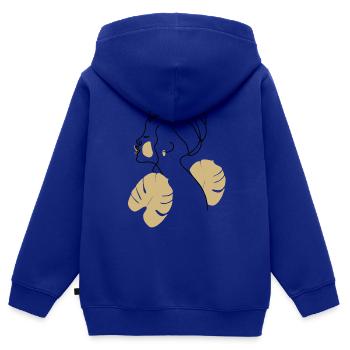 Femme avec dessin au trait turban - Sweat Premium à capuche zippé enfant bio - bleu roi - Dos - AI Model Kid Male (0cm)