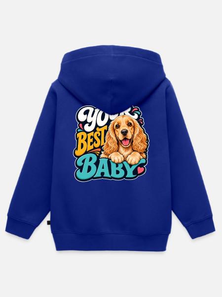 Englischer Cocker Spaniel - Kinder Premium Organic Zip Hoodie - Royalblau