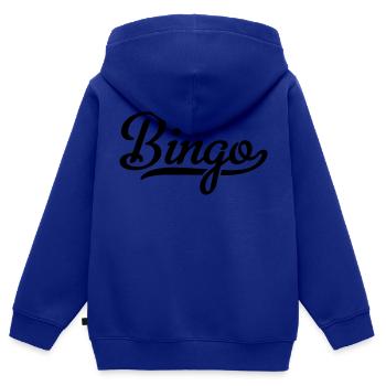 BINGO - Kinder Premium Organic Zip Hoodie - Royalblau - Hinten - AI Model Kid Male (0cm)