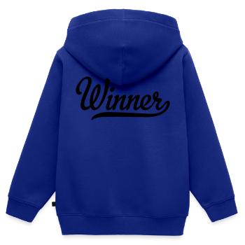 Gagnants - Sweat Premium à capuche zippé enfant bio - bleu roi - Dos - AI Model Kid Male (0cm)
