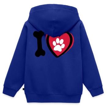 Slagon I love dogs. Animal Day or Dog Day. - Kids Premium Organic Zip-up Hoodie - royal blue - Back - AI Model Kid Male (0cm)