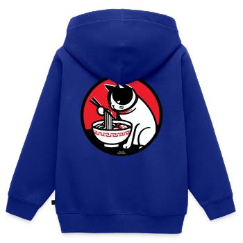 Ramen isst Katze - Kinder Premium Organic Zip Hoodie - Royalblau - Hinten - AI Model Kid Male (0cm)
