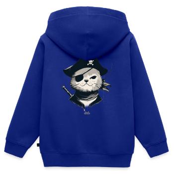 Piraten-Katze 1 - Kinder Premium Organic Zip Hoodie - Royalblau - Hinten - AI Model Kid Male (0cm)