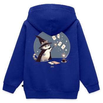 Chartomancien - Sweat Premium à capuche zippé enfant bio - bleu roi - Dos - AI Model Kid Male (0cm)