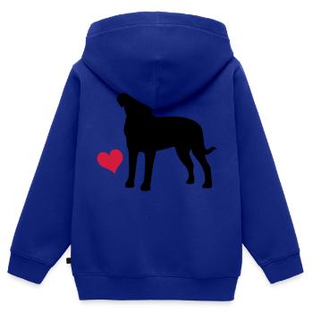 M. Rottweiler - Sweat Premium à capuche zippé enfant bio - bleu roi - Dos - AI Model Kid Male (0cm)