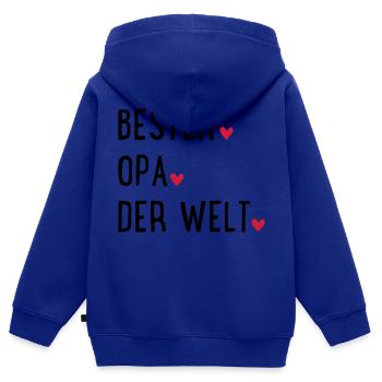Opa - Kinder Premium Organic Zip Hoodie - Royalblau - Hinten - AI Model Kid Male (0cm)