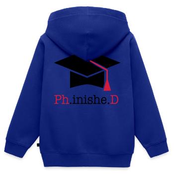 Doktortitel - Kinder Premium Organic Zip Hoodie - Royalblau - Hinten - AI Model Kid Male (0cm)