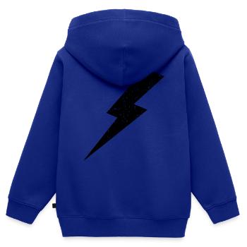 Lightning Bolt - Kinder Premium Organic Zip Hoodie - Royalblau - Hinten - AI Model Kid Male (0cm)