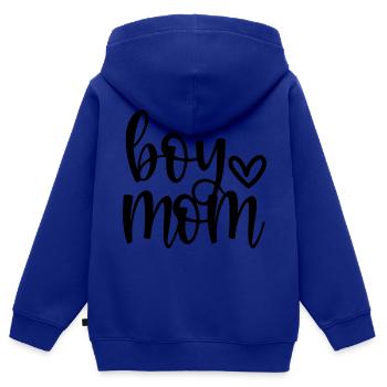 Garçon Maman - Garçon Maman Maman De Garçons - Sweat Premium à capuche zippé enfant bio - bleu roi - Dos - AI Model Kid Male (0cm)