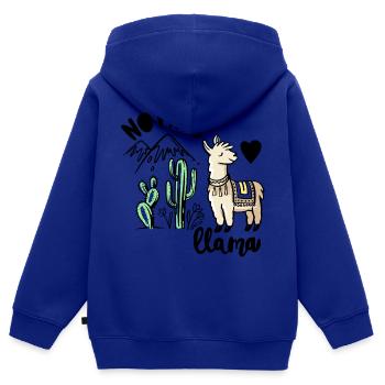 No Prob Llama - Kinder Premium Organic Zip Hoodie - Royalblau - Hinten - AI Model Kid Male (0cm)