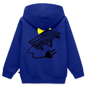 Photovoltaik Anlage Symbol Solar Energie - Kinder Premium Organic Zip Hoodie - Royalblau - Hinten - AI Model Kid Male (0cm)