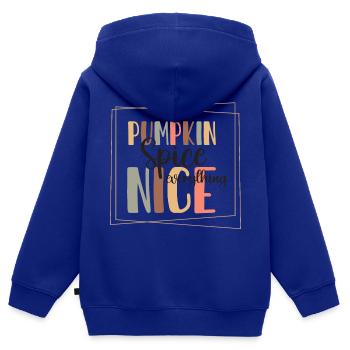 Pumpkin spice - Kids Premium Organic Zip-up Hoodie - royal blue - Back - AI Model Kid Male (0cm)