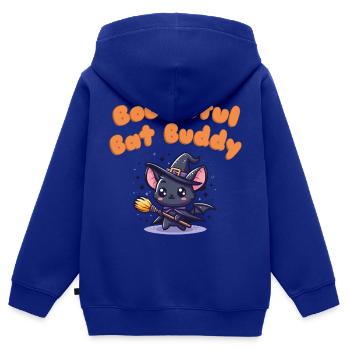 Boo-tiful Bat Buddy - Chemise d’Halloween mignonne 2024 - Sweat Premium à capuche zippé enfant bio - bleu roi - Dos - AI Model Kid Male (0cm)