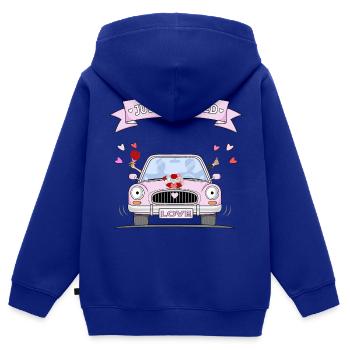 Just Married Wedding Car Pink - Kids Premium Organic Zip-up Hoodie - royal blue - Back - AI Model Kid Male (0cm)