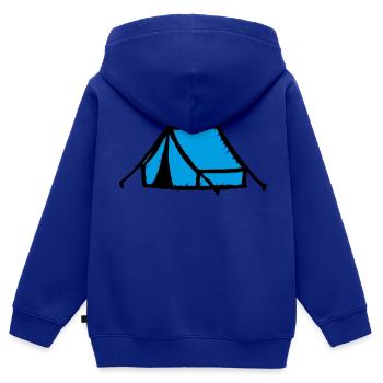 Zelt - Kinder Premium Organic Zip Hoodie - Royalblau - Hinten - AI Model Kid Male (0cm)