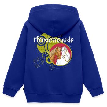 Bibi und Tina 'Pferdefreunde Amadeus und Sabrina' - Kinder Premium Organic Zip Hoodie - Royalblau - Hinten - AI Model Kid Male (0cm)