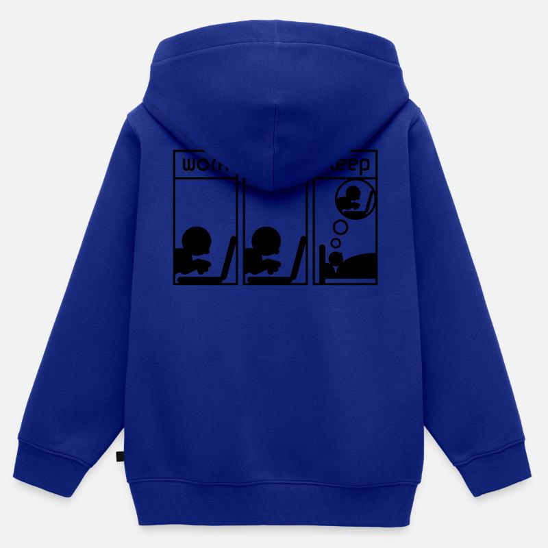 PC Freak (Work - Home - Sleep) - Sweat Premium à capuche zippé enfant bio - bleu roi