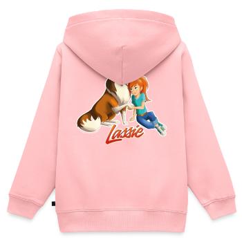 Lassie Avec Zoé - Sweat Premium à capuche zippé enfant bio - rose - Dos - AI Model Kid Female (0cm)