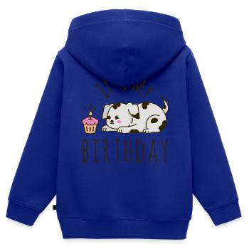 Es ist mein Geburtstag Hund - Kinder Premium Organic Zip Hoodie - Royalblau - Hinten - AI Model Kid Male (0cm)