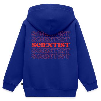 Scientifique Chercheur Chercheur Expert en recherche - Sweat Premium à capuche zippé enfant bio - bleu roi - Dos - AI Model Kid Male (0cm)
