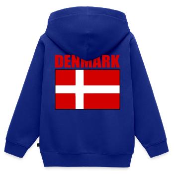 Dänemark - Kinder Premium Organic Zip Hoodie - Royalblau - Hinten - AI Model Kid Male (0cm)