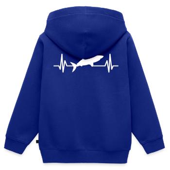 Hai Herzschlag Haifisch Haifischflosse - Kinder Premium Organic Zip Hoodie - Royalblau - Hinten - AI Model Kid Male (0cm)