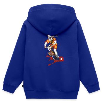 Mountain biking, Wiltsch, Haslital, Switzerland, Sports - Kids Premium Organic Zip-up Hoodie - royal blue - Back - AI Model Kid Male (0cm)
