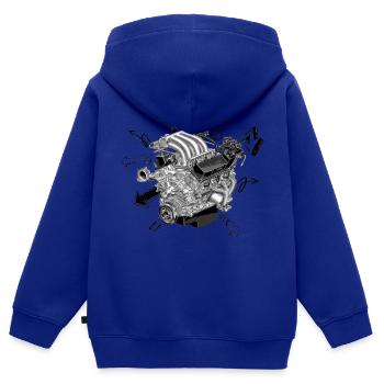 Motor - Kinder Premium Organic Zip Hoodie - Royalblau - Hinten - AI Model Kid Male (0cm)
