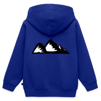 Berge Berg Gebirge 12 - Kinder Premium Organic Zip Hoodie - Royalblau - Hinten - AI Model Kid Male (0cm)