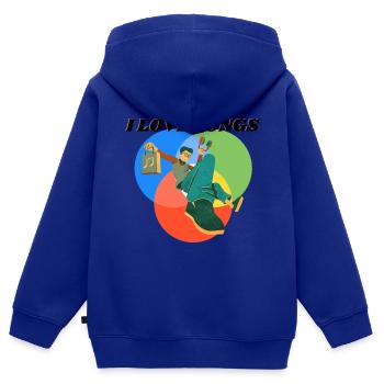 I LIKE SONGS - Kinder Premium Organic Zip Hoodie - Royalblau - Hinten - AI Model Kid Male (0cm)