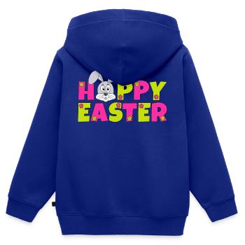 Frohe Ostern Osterhase Blumen Hase Hoppy Easter - Kinder Premium Organic Zip Hoodie - Royalblau - Hinten - AI Model Kid Male (0cm)