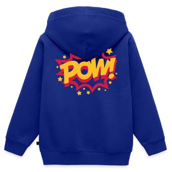 Pow (Explosion) - Kids Premium Organic Zip-up Hoodie - royal blue - Back - AI Model Kid Male (0cm)