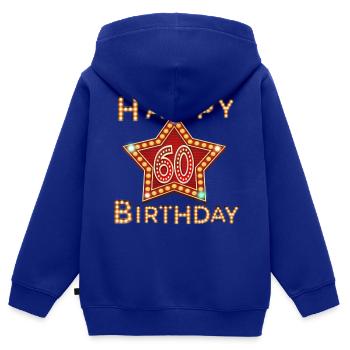 60. Geburtstag - Kinder Premium Organic Zip Hoodie - Royalblau - Hinten - AI Model Kid Male (0cm)