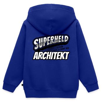 Superheld, clever getarnt als Architekt - Kinder Premium Organic Zip Hoodie - Royalblau - Hinten - AI Model Kid Male (0cm)