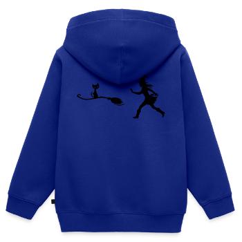 voleur - Sweat Premium à capuche zippé enfant bio - bleu roi - Dos - AI Model Kid Male (0cm)