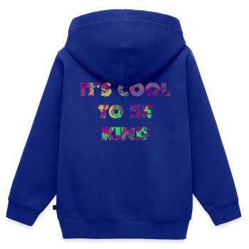 Es ist cool, nett zu sein - Kinder Premium Organic Zip Hoodie - Royalblau - Hinten - AI Model Kid Male (0cm)