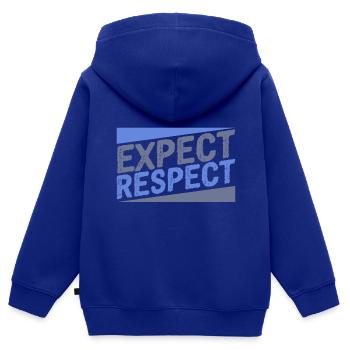 Erwarten Sie Respekt Anti Mobbing Geschenke Anti - Kinder Premium Organic Zip Hoodie - Royalblau - Hinten - AI Model Kid Male (0cm)
