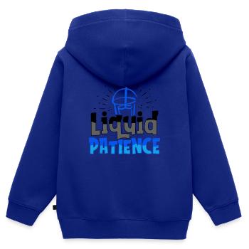 Koffein Liebhaber Geschenk Flüssigkeit Geduld Kaffee - Kinder Premium Organic Zip Hoodie - Royalblau - Hinten - AI Model Kid Male (0cm)