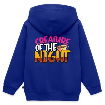 Insomniac Gift Creature of the Night Coffee - Kids Premium Organic Zip-up Hoodie - royal blue - Back - AI Model Kid Male (0cm)