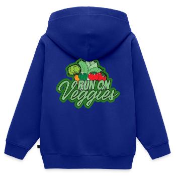 Vegan Vegetarian Vegetable Vintage I Gift - Kids Premium Organic Zip-up Hoodie - royal blue - Back - AI Model Kid Male (0cm)