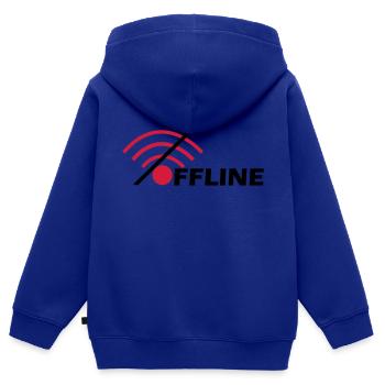 Offline - Kinder Premium Organic Zip Hoodie - Royalblau - Hinten - AI Model Kid Male (0cm)